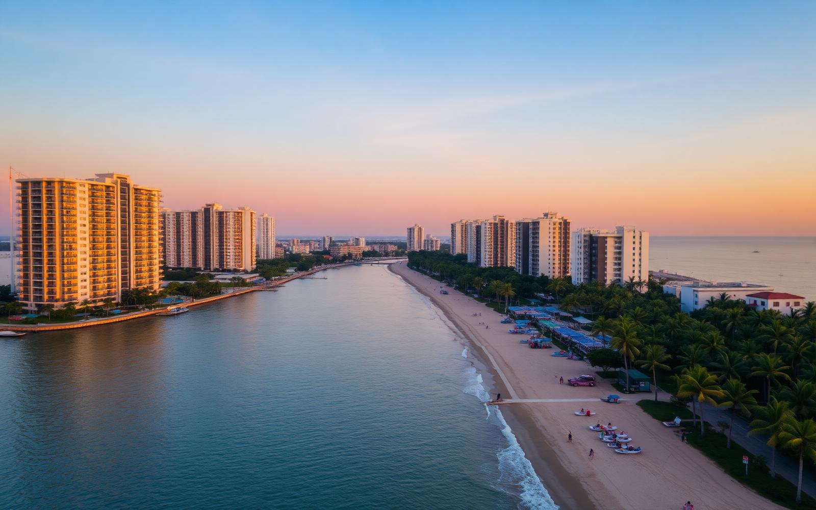 Vue aérienne de la plage de Jomtien à Pattaya